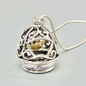 💎 Handmade Sterling Silver Bird Cage Necklace